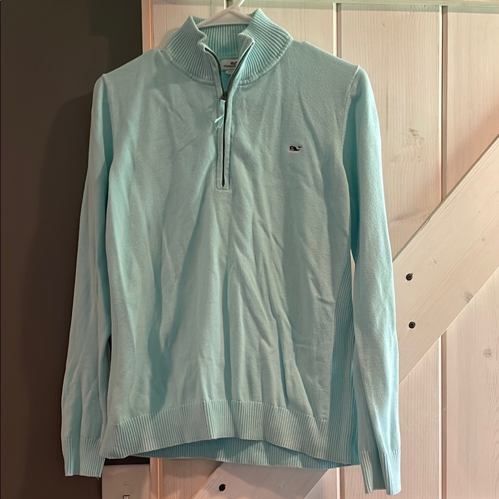 Vineyard Vines Aqua Zip-Up Sweater